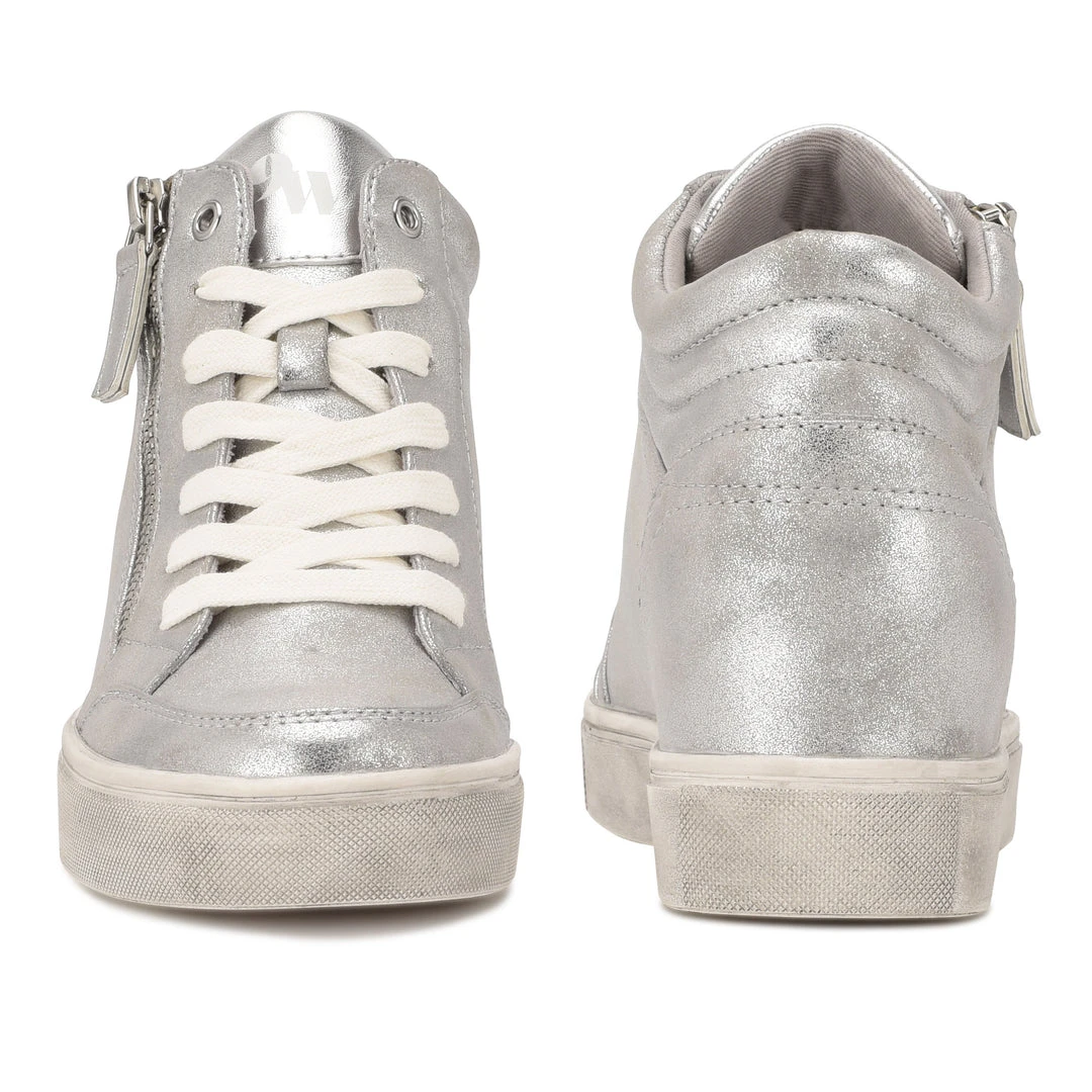 Nine West Tons High Top Hidden Wedge Sneakers Metallic Mindset 6 Nine West Tons High Top Hidden Wedge Sneakers Metallic Mindset