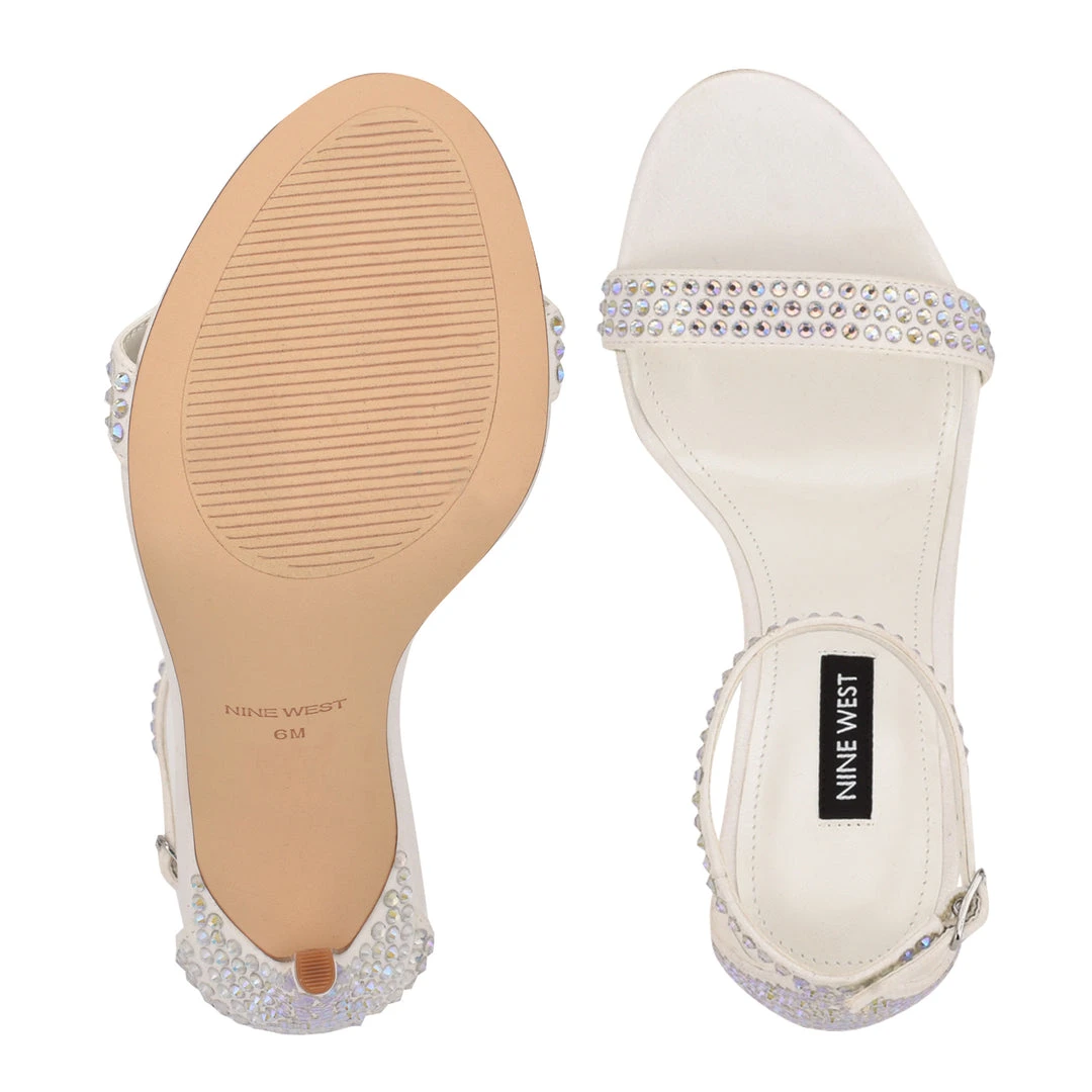 Nine West Metallic Mindset Toria Ankle Strap Sandals 7 Nine West Metallic Mindset Toria Ankle Strap Sandals