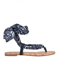 Nine West Trap Ankle Wrap Flat Sandals Lace It Up