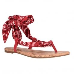 Nine West Lace It Up Trap Ankle Wrap Flat Sandals