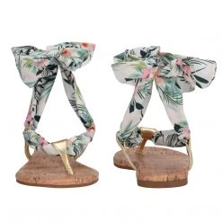 Nine West Lace It Up Trap Ankle Wrap Flat Sandals