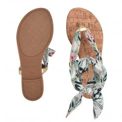 Nine West Lace It Up Trap Ankle Wrap Flat Sandals