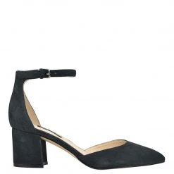 Nine West Heels Trini Ankle Strap Block Heel Pumps