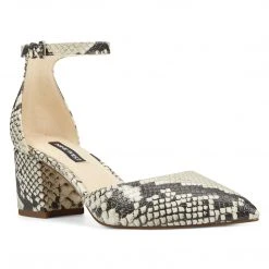 Nine West Heels Trini Ankle Strap Block Heel Pumps