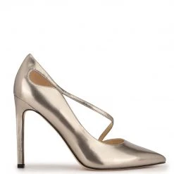 Nine West Twirl Pointy Toe Pumps Metallic Mindset