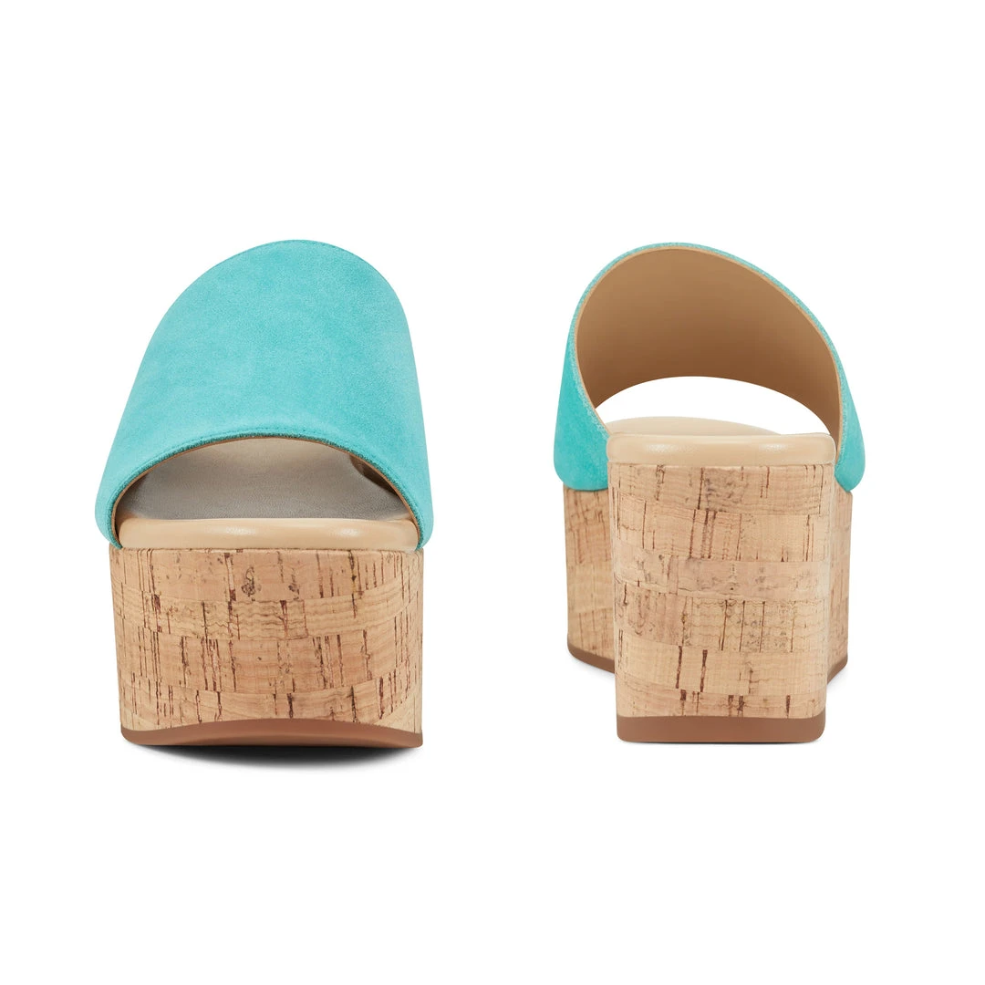 Nine West Vale Platform Slide Sandals 7 Nine West Vale Platform Slide Sandals