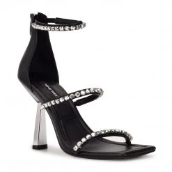 Nine West Heel Appeal Vavoom Rhinestone Strappy Dress Sandals