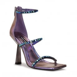 Nine West Vavoom Rhinestone Strappy Dress Sandals Color Pop
