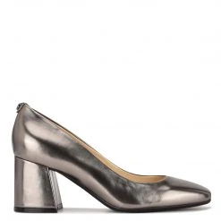 Nine West Vibe 9x9 Block Heel Pumps Metallic Mindset