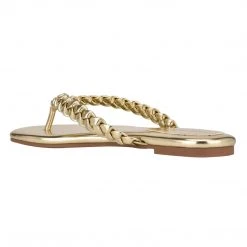 Nine West Metallic Mindset Wantit Flat Slide Sandals 4 Nine West Metallic Mindset Wantit Flat Slide Sandals