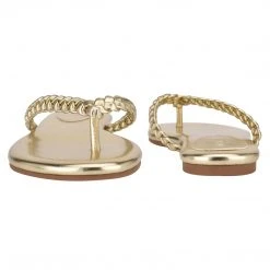 Nine West Metallic Mindset Wantit Flat Slide Sandals 5 Nine West Metallic Mindset Wantit Flat Slide Sandals
