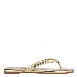 Nine West Metallic Mindset Wantit Flat Slide Sandals