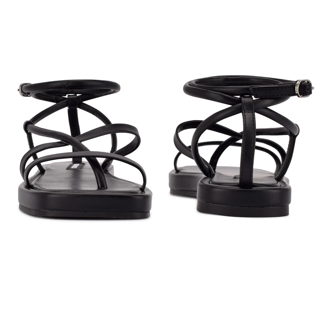 Nine West Waren Strappy Flat Sandals 6 Nine West Waren Strappy Flat Sandals