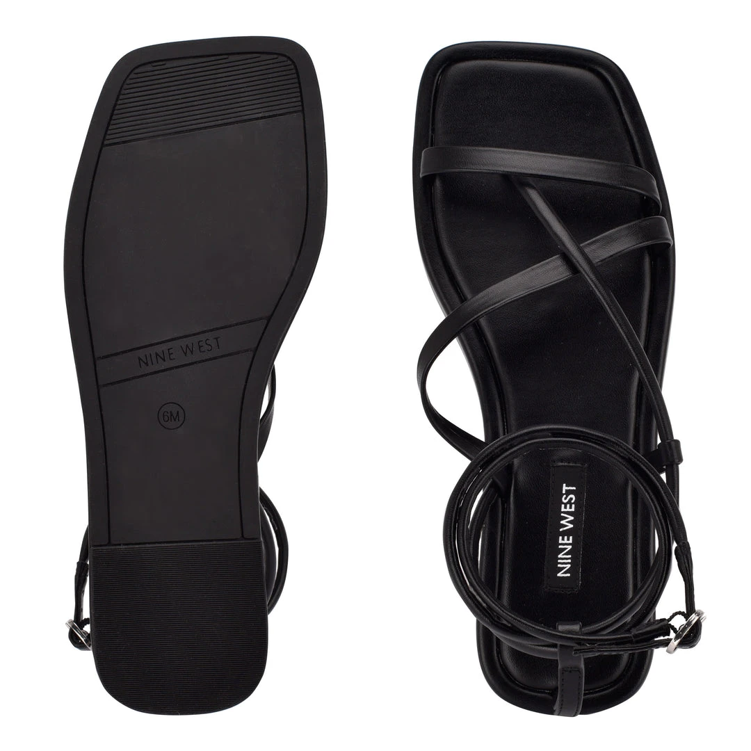 Nine West Waren Strappy Flat Sandals 7 Nine West Waren Strappy Flat Sandals