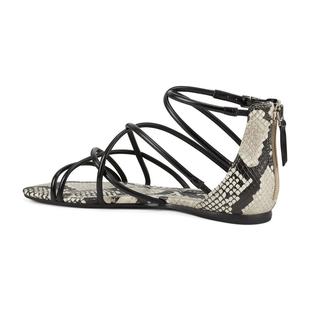 Nine West Whisper Flat Strappy Sandals Flats 5 Nine West Whisper Flat Strappy Sandals Flats