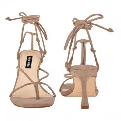 Nine West Lace It Up Yarin Ankle Wrap Heeled Sandal 10 Nine West Lace It Up Yarin Ankle Wrap Heeled Sandal