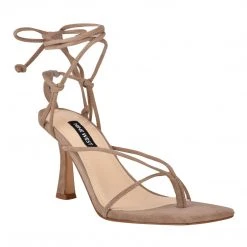 Nine West Lace It Up Yarin Ankle Wrap Heeled Sandal