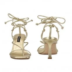 Nine West Yarin Ankle Wrap Heeled Sandal Lace It Up