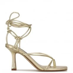 Nine West Yarin Ankle Wrap Heeled Sandal Lace It Up