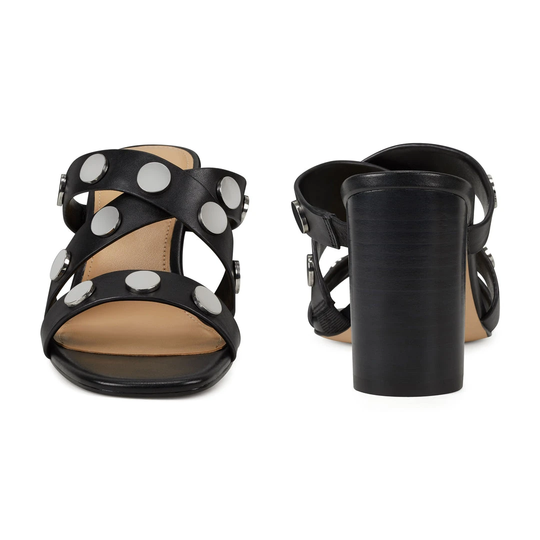 Nine West Heels Yoana Heeled Slide Sandals 7 Nine West Heels Yoana Heeled Slide Sandals