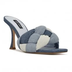 Nine West Yoyo Heeled Slide Sandals Weave Got You