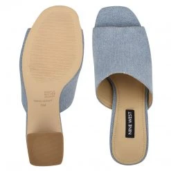 Nine West Heels Yuna Heeled Slide Sandals 6 Nine West Heels Yuna Heeled Slide Sandals