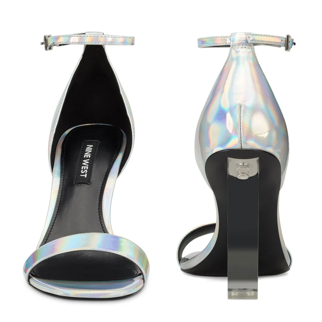 Nine West Metallic Mindset Zariah Ankle Strap Sandals 7 Nine West Metallic Mindset Zariah Ankle Strap Sandals