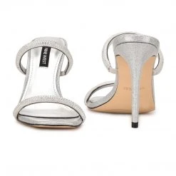 Nine West Zarleen Heeled Slide Sandals Metallic Mindset