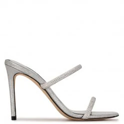Nine West Zarleen Heeled Slide Sandals Metallic Mindset