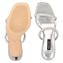 Nine West Zarleen Heeled Slide Sandals Metallic Mindset