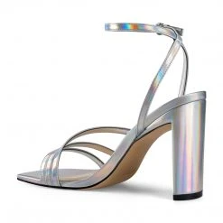 Nine West Zelina Heeled Strappy Sandals Metallic Mindset
