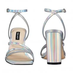Nine West Zelina Heeled Strappy Sandals Metallic Mindset