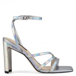 Nine West Zelina Heeled Strappy Sandals Metallic Mindset