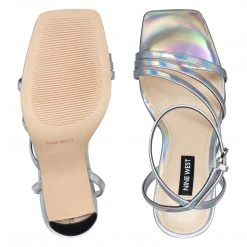 Nine West Zelina Heeled Strappy Sandals Metallic Mindset