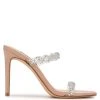 Nine West Ziggle Heeled Slide Sandals In The Clear