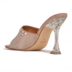 Nine West Heel Appeal Ziptip Rhinestone Heeled Slide Sandals