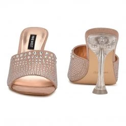Nine West Heel Appeal Ziptip Rhinestone Heeled Slide Sandals