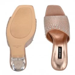 Nine West Heel Appeal Ziptip Rhinestone Heeled Slide Sandals
