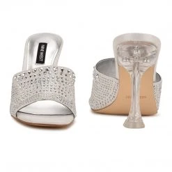 Nine West Ziptip Rhinestone Heeled Slide Sandals Heel Appeal 5 Nine West Ziptip Rhinestone Heeled Slide Sandals Heel Appeal
