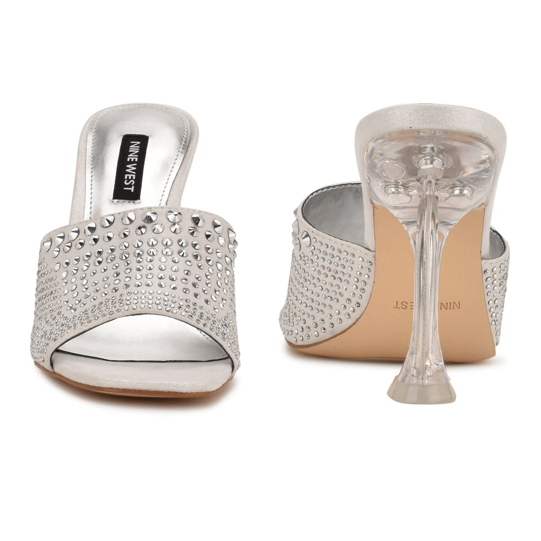 Nine West Ziptip Rhinestone Heeled Slide Sandals Heel Appeal Nine West Ziptip Rhinestone Heeled Slide Sandals Heel Appeal