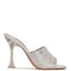 Nine West Ziptip Rhinestone Heeled Slide Sandals Heel Appeal