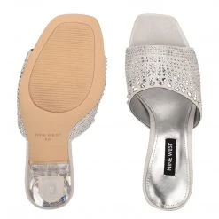Nine West Ziptip Rhinestone Heeled Slide Sandals Heel Appeal 6 Nine West Ziptip Rhinestone Heeled Slide Sandals Heel Appeal