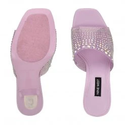 Nine West In The Clear Ziptip Rhinestone Heeled Slide Sandals