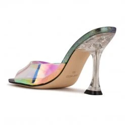 Nine West Zooza Heeled Slide Sandals In The Clear 4 Nine West Zooza Heeled Slide Sandals In The Clear