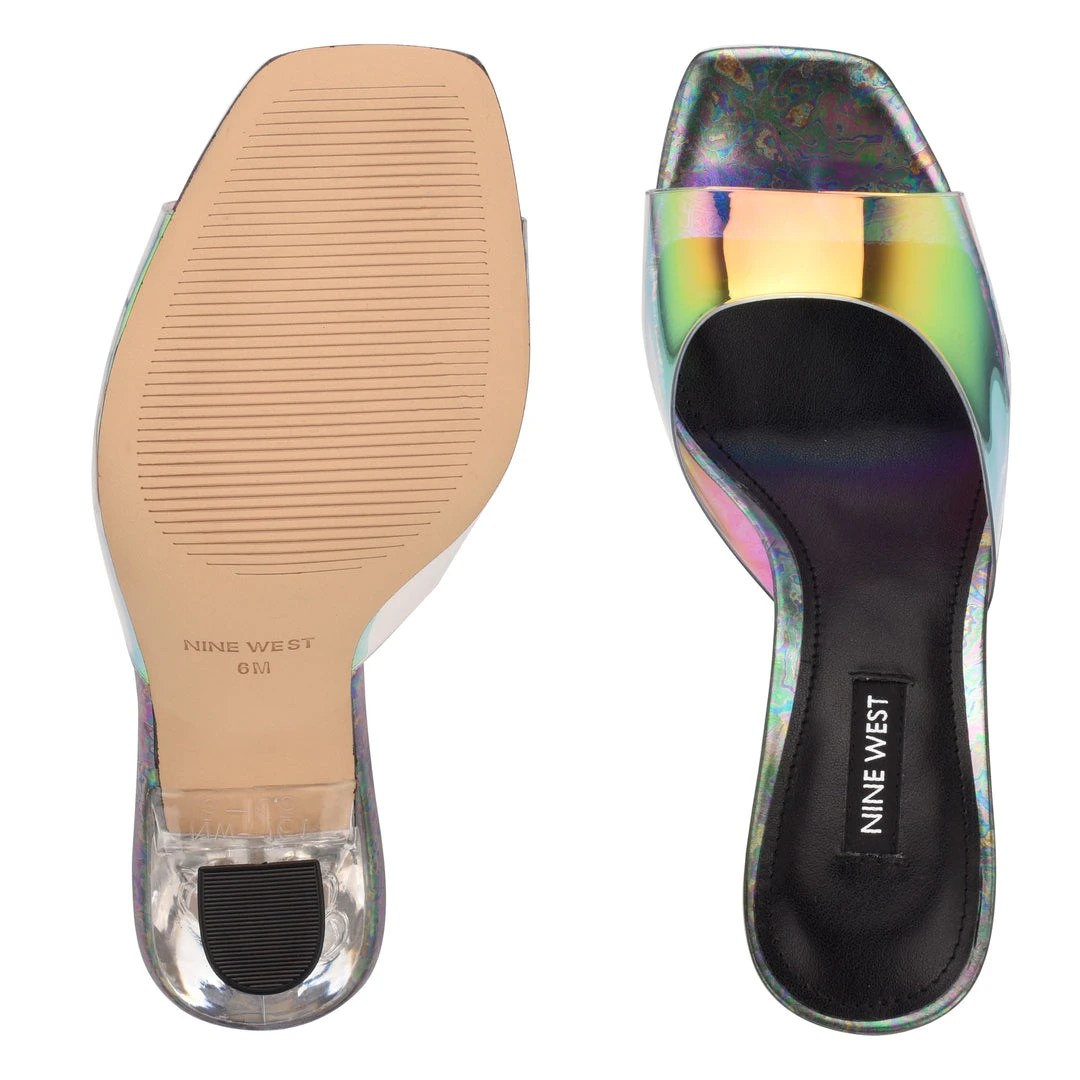Nine West Zooza Heeled Slide Sandals In The Clear Nine West Zooza Heeled Slide Sandals In The Clear
