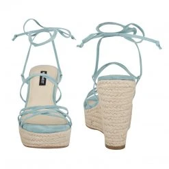 Nine West Havefun Ankle Wrap Espadrille Wedge Sandals Lace It Up