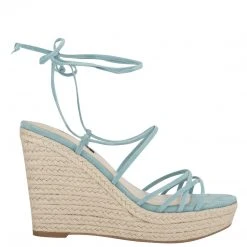 Nine West Havefun Ankle Wrap Espadrille Wedge Sandals Lace It Up