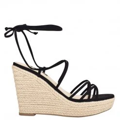Nine West Lace It Up Havefun Ankle Wrap Espadrille Wedge Sandals
