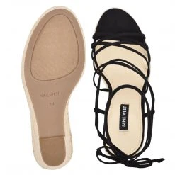 Nine West Lace It Up Havefun Ankle Wrap Espadrille Wedge Sandals