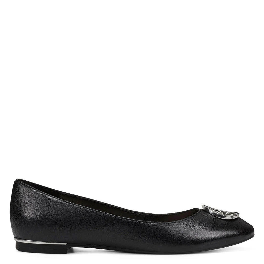 Nine West Celia Logo Almond Toe Flats 3 Nine West Celia Logo Almond Toe Flats